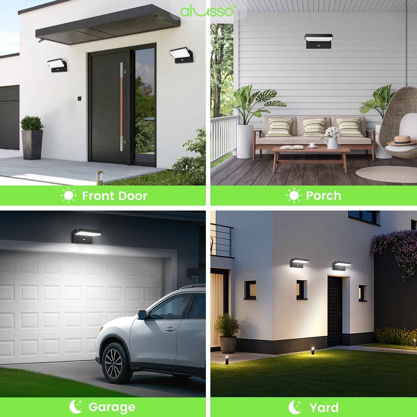 LED Wall Light Rotatable Head 22W/40W/55W PIR Outdoor Lamp 3CCT Outside Sconce