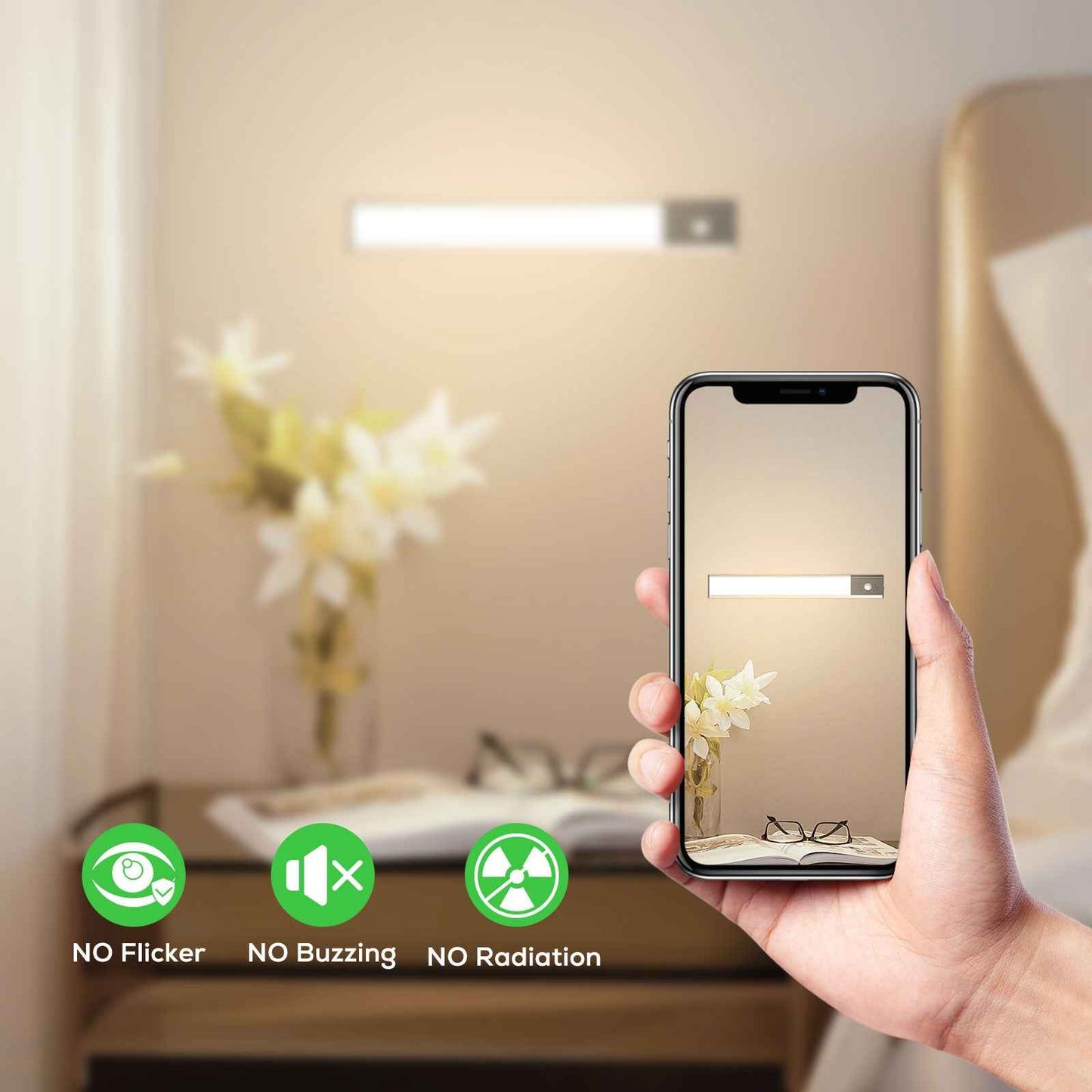 80 LED Wireless Under Cabinet Lighting with Motion & Hand Wave Sensor, 3CCT Dimmable Magnetic Closet Lights, Rechargeable Battery Operated Under Counter Lights for Kitchen, 4 Pack