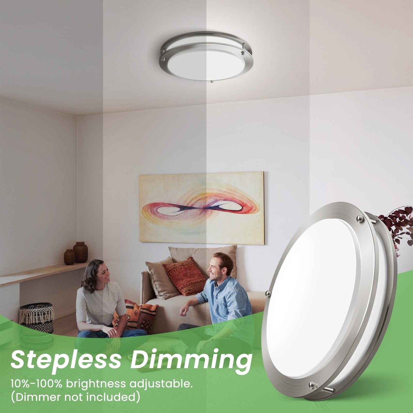 2-PACK LED Flush Mount Dimmable Ceiling Light 5CCT Adjusted Kitchen Modern Light(副本)