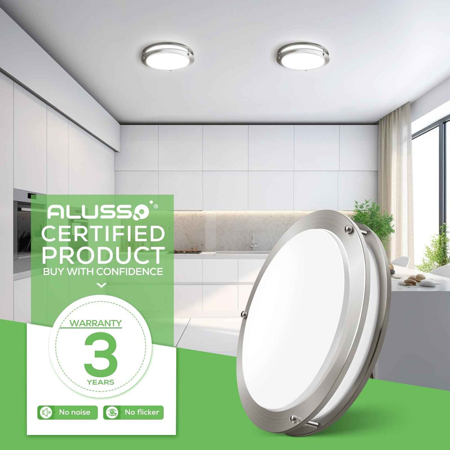 2-PACK LED Flush Mount Dimmable Ceiling Light 5CCT Adjusted Kitchen Modern Light(副本)