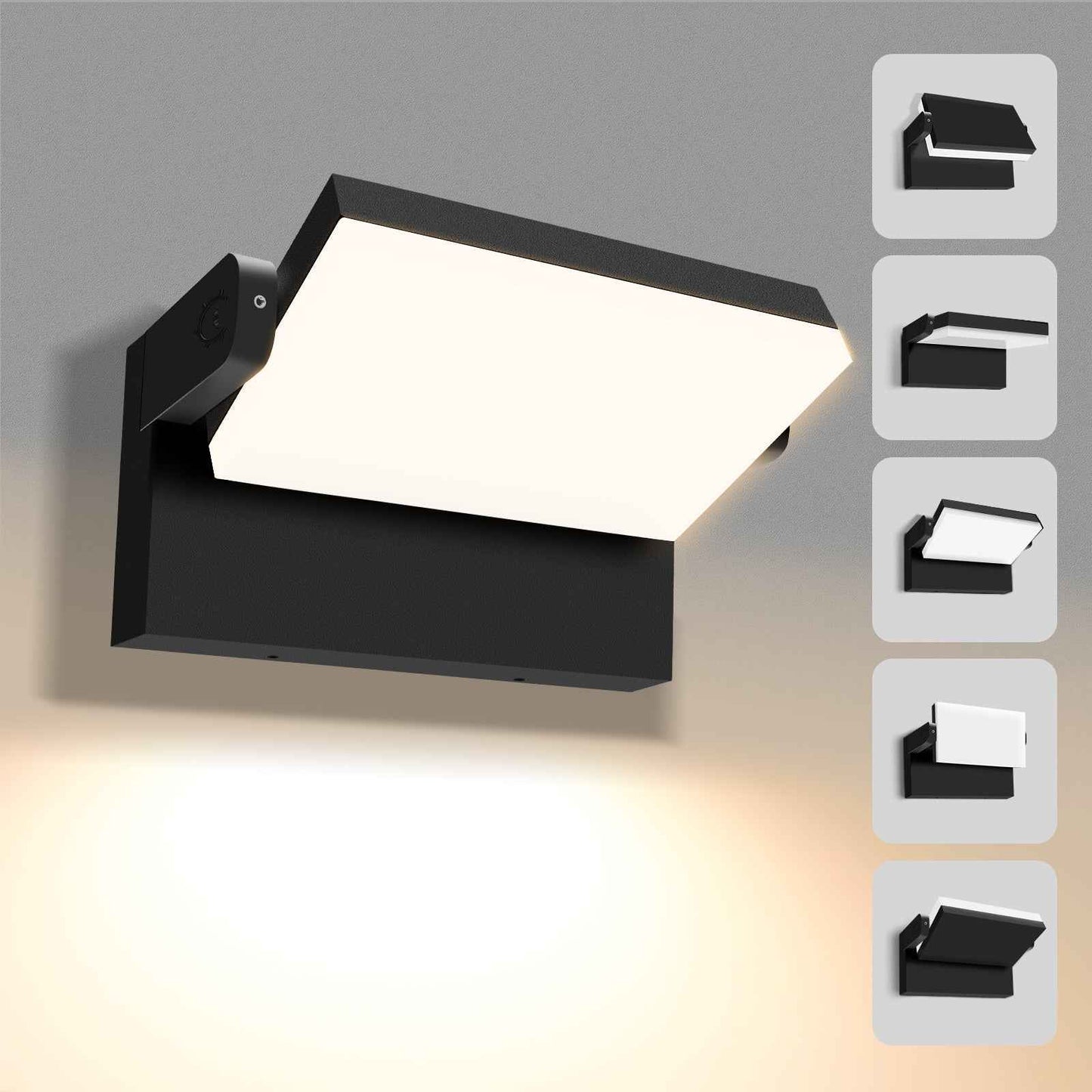 22W/40W/55W LED Wall Light Rotatable Head Outdoor Lamp 3CCT Outside Sconce