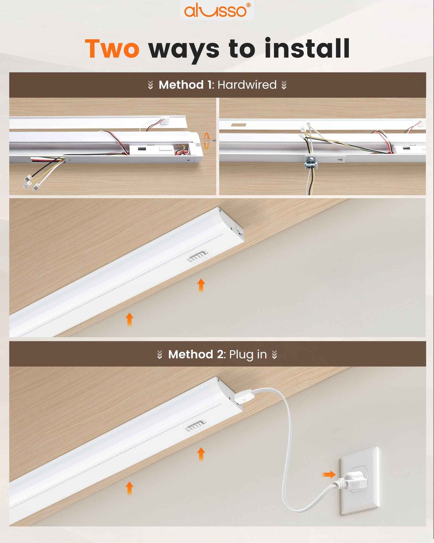 24 Inch 15W LED Under Cabinet Light Dimmble Plug in 5CCT Linkable Hardwired Light 1 pack