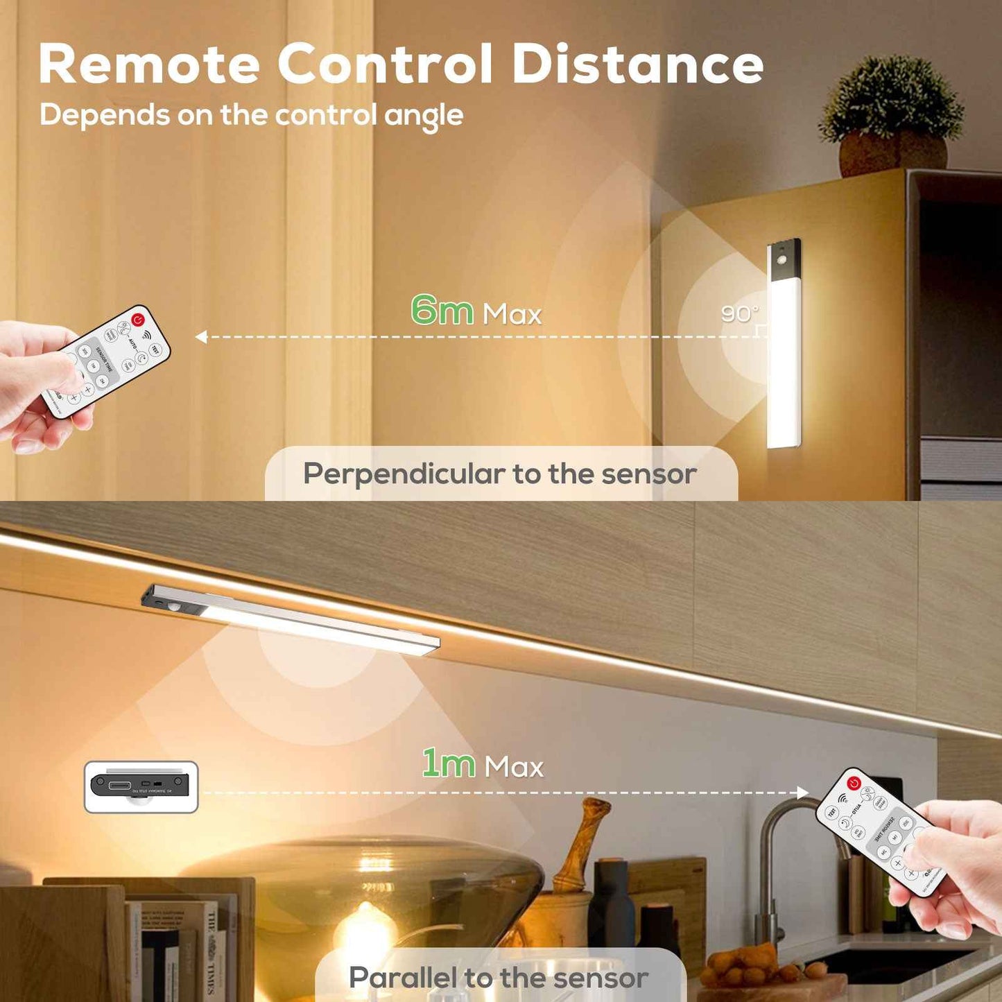 80 LED Wireless Under Cabinet Lighting with Motion & Hand Wave Sensor, 3CCT Dimmable Magnetic Closet Lights, Rechargeable Battery Operated Under Counter Lights for Kitchen, 4 Pack