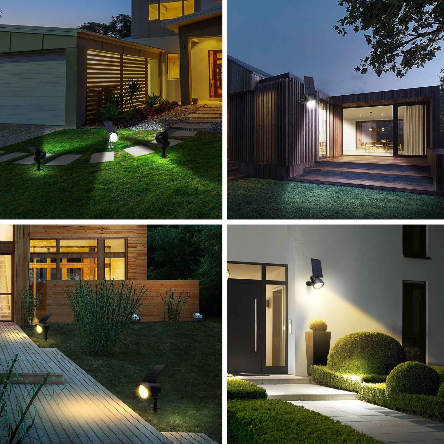 ALUSSO Solar Landscape Spotlights Outdoor 54 LED Dimmable CCT Selectable 2-in-1 Spot Light, 2 Pack
