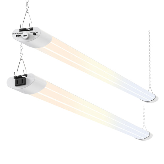 5CCT LED Shop Lights for Workshop 4FT, 20W 30W 40W 2700K 3000K 4000K 5000K 6500K Selectable, Linkable Linear Work Light for Garage Basement, ETL, 2 Pack