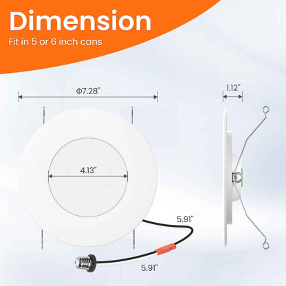 Recessed Lighting 6 Inch, 12 Pack 5CCT Flat LED Can Lights, 2700K/3000K/4000K/5000K/6500K Selectable,12W 1100LM Dimmable Retrofit Downlights Suitable for Kitchen, living room, bathroom