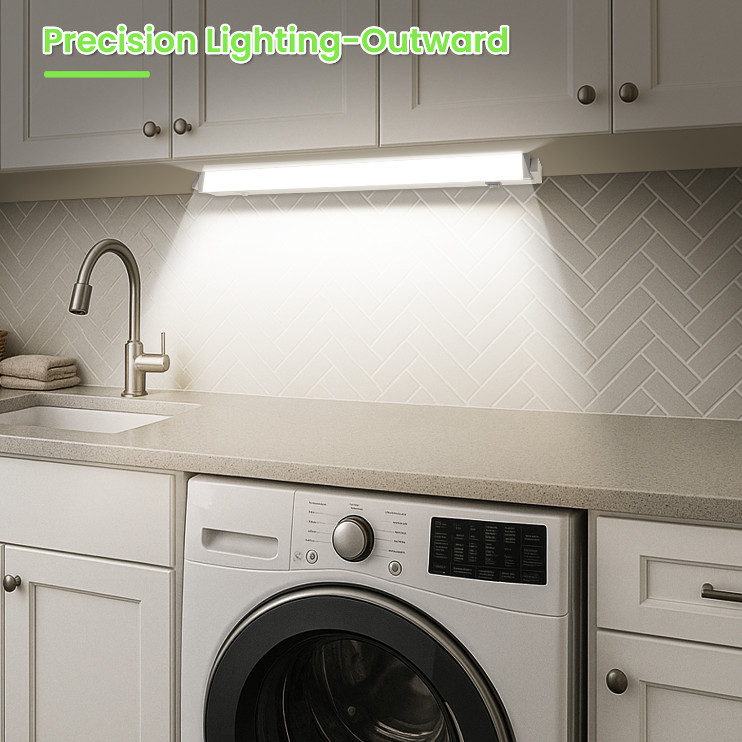 22 Inch Swivel LED Under Cabinet Lighting Plug in, 3CCT Color Selectable 3000K-4500K-6500K, Non-Dimmable 8W 650lm, Rotate 150° Linkable Strip Under Counter Lights for Kitchen, 2 Pack