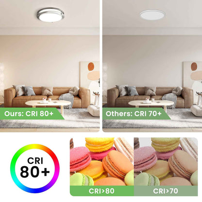 2-PACK LED Flush Mount Dimmable Ceiling Light 5CCT Adjusted Kitchen Modern Light（副本）