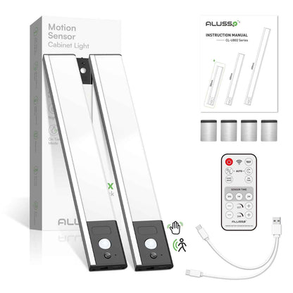 80 LED Wireless Under Cabinet Lighting with Motion & Hand Wave Sensor, 3CCT Dimmable Magnetic Closet Lights, Rechargeable Battery Operated Under Counter Lights for Kitchen, 4 Pack