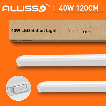 Pack Of 2 LED Wraparound Lights 3CCT 40W LED Garage Shop Lights 4FT 4000lm