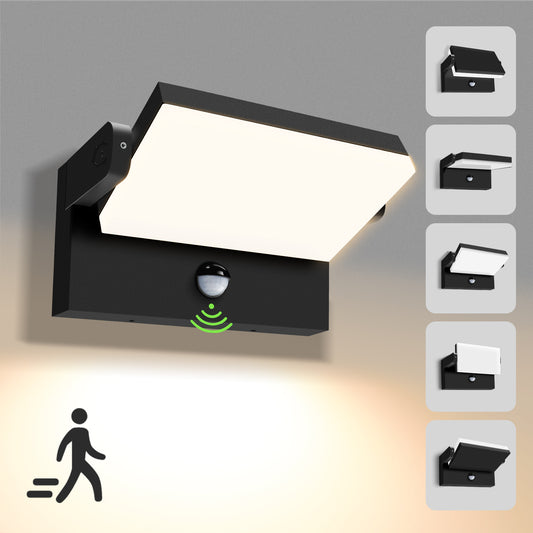LED Wall Light Rotatable Head 22W/40W/55W PIR Outdoor Lamp 3CCT Outside Sconce