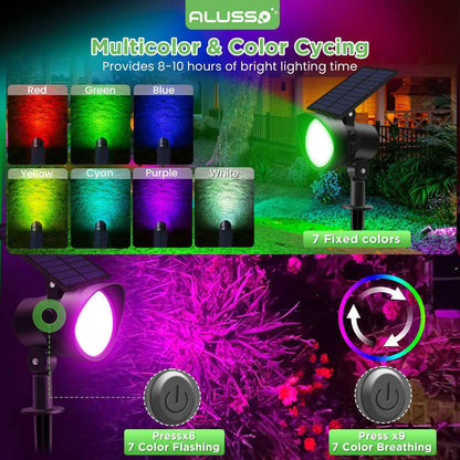 2-8 Pack Solar Spotlights Landscape Lights Outdoor Garden Pathway Lamps IP65