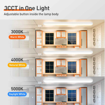 Pack Of 2 LED Wraparound Lights 3CCT 40W LED Garage Shop Lights 4FT 4000lm