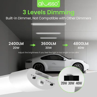 5CCT LED Shop Lights for Workshop 4FT, 20W 30W 40W 2700K 3000K 4000K 5000K 6500K Selectable, Linkable Linear Work Light for Garage Basement, ETL, 2 Pack