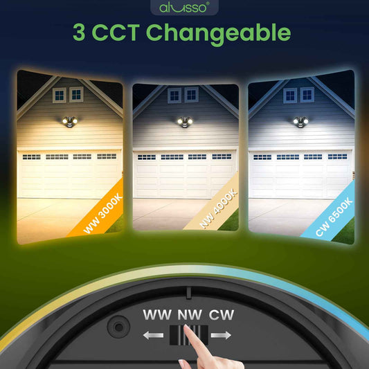 30W 2700LM LED Flood Light Motion Sensor D2D & PIR & On Time Aluminum Head Outdoor Security Light