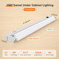 22 Inch Swivel LED Under Cabinet Lighting Plug in, 3CCT Color Selectable 3000K-4500K-6500K, Non-Dimmable 8W 650lm, Rotate 150° Linkable Strip Under Counter Lights for Kitchen, 2 Pack