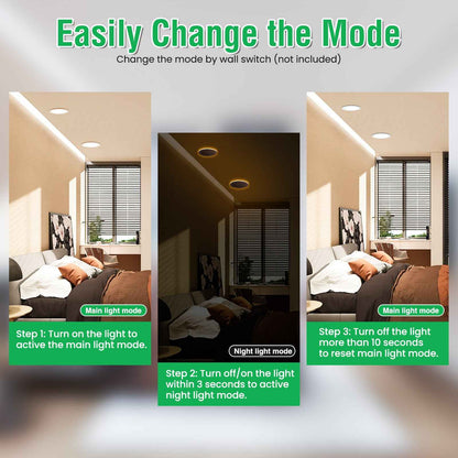 6'' Recessed LED Ceiling Night Light 12W, Black & White Downlights, 12pcs 6CCT Dimmable