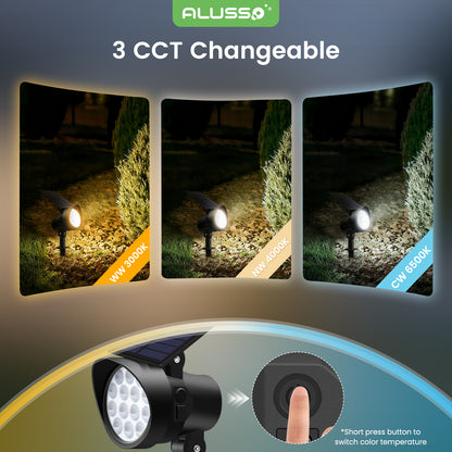 UPGRADE 4 Pack Solar Spotlights Landscape Lights Outdoor Garden Pathway Lamps IP65