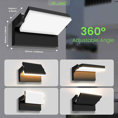 22W/40W/55W LED Wall Light Rotatable Head Outdoor Lamp 3CCT Outside Sconce