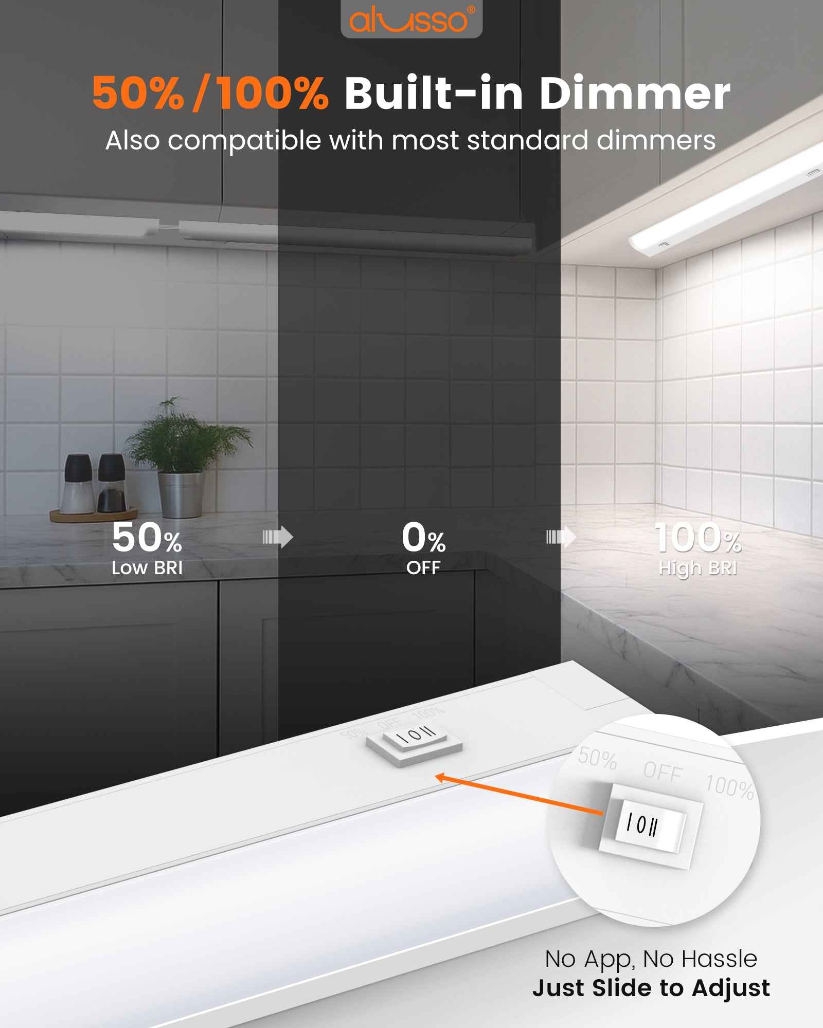 24 Inch 15W LED Under Cabinet Light Dimmble Plug in 5CCT Linkable Hardwired Light 1 pack