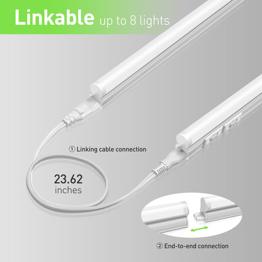 T5 LED Shop Light 4FT 3000K/4000K/6500K Ceiling Garage Workshop Linkable Lamps 10 Pack