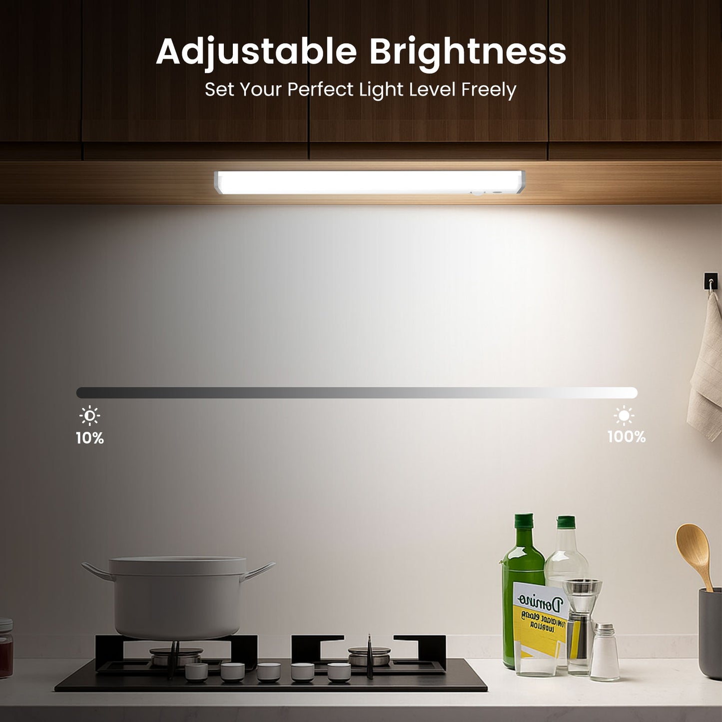 2 Pack Wireless LED PIR Motion Sensor Strip Cabinet Closet Light USB Rechargeable