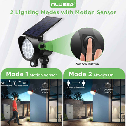 2-8 Pack Solar Spotlights Landscape Lights Outdoor Garden Pathway Lamps IP65