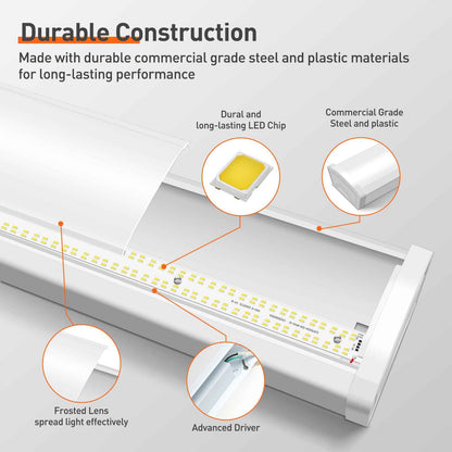 Pack Of 2 LED Wraparound Lights 3CCT 40W LED Garage Shop Lights 4FT 4000lm
