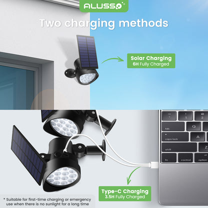 UPGRADE 4 Pack Solar Spotlights Landscape Lights Outdoor Garden Pathway Lamps IP65