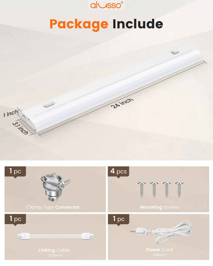 24 Inch 15W LED Under Cabinet Light Dimmble Plug in 5CCT Linkable Hardwired Light 1 pack