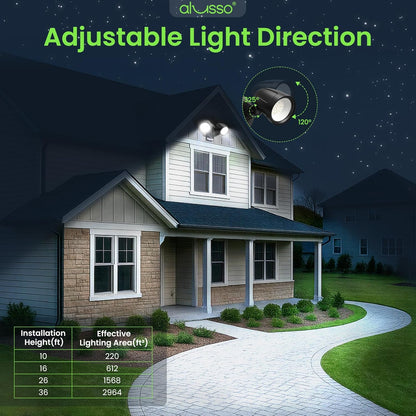 30W 2700LM LED Flood Light Motion Sensor D2D & PIR & On Time Aluminum Head Outdoor Security Light