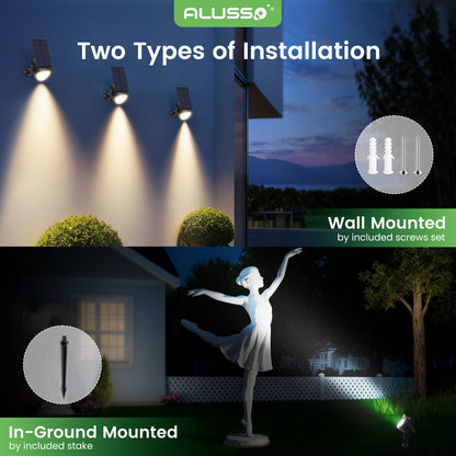 UPGRADE 4 Pack Solar Spotlights Landscape Lights Outdoor Garden Pathway Lamps IP65