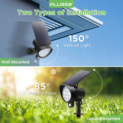 2-8 Pack Solar Spotlights Landscape Lights Outdoor Garden Pathway Lamps IP65