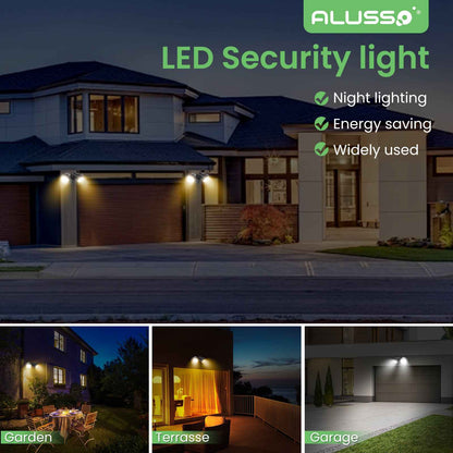 25W LED Dusk to Dawn Dual-Head Floodlight Outdoor Waterproof Security Wall Light