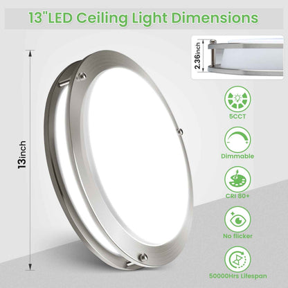 2-PACK LED Flush Mount Dimmable Ceiling Light 5CCT Adjusted Kitchen Modern Light（副本）