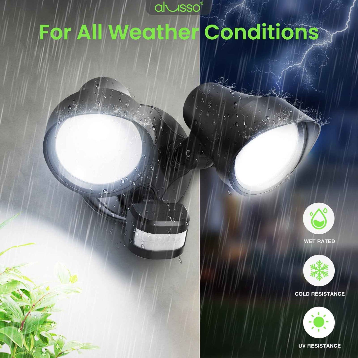 2700LM LED Motion Sensor Flood Light D2D 30W Outdoor Home Bright Security Light