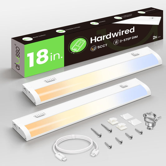 18 Inch 10W LED Under Cabinet Light Dimmble 5CCT Linkable Hardwired Light 2 pack