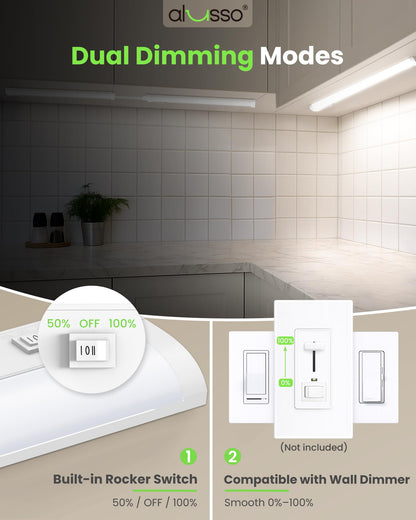 18 Inch 10W LED Under Cabinet Light Dimmble 5CCT Linkable Hardwired Light 2 pack