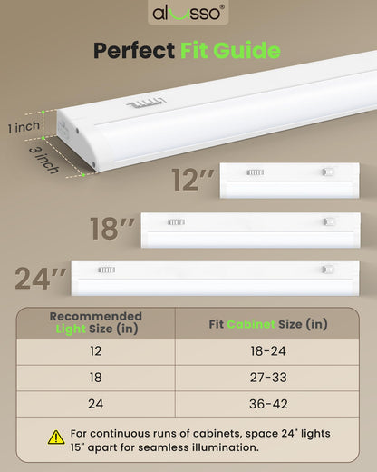 18 Inch 10W LED Under Cabinet Light Dimmble 5CCT Linkable Hardwired Light 2 pack