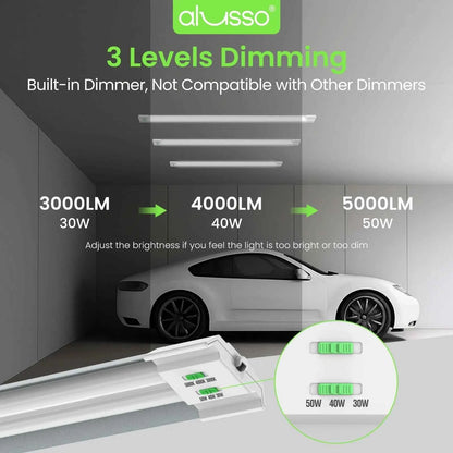 4 Pack 4FT 30W 40W 50W LED Shop Light 3CCT 5000lm Linkable Fixture Ceiling Lights for Garage