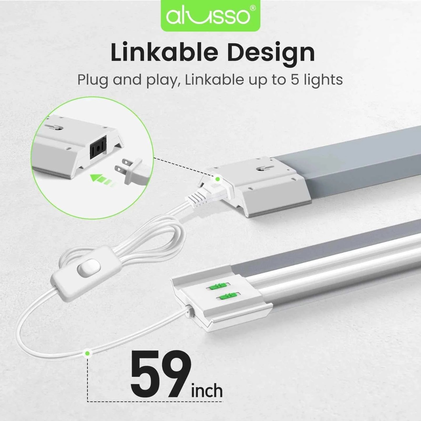 4 Pack 4FT 30W 40W 50W LED Shop Light 3CCT 5000lm Linkable Fixture Ceiling Lights for Garage