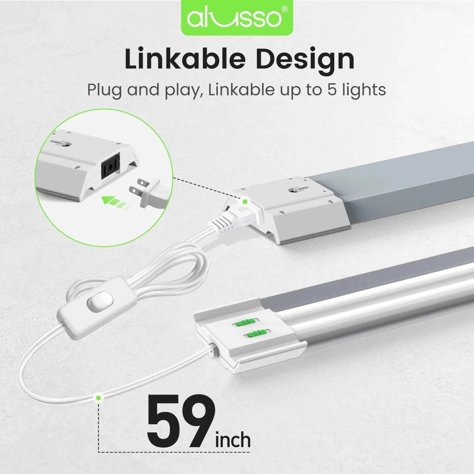 4 Pack 4FT 30W 40W 50W LED Shop Light 3CCT 5000lm Linkable Fixture Ceiling Lights for Garage