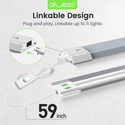 4 Pack 4FT 30W 40W 50W LED Shop Light 3CCT 5000lm Linkable Fixture Ceiling Lights for Garage