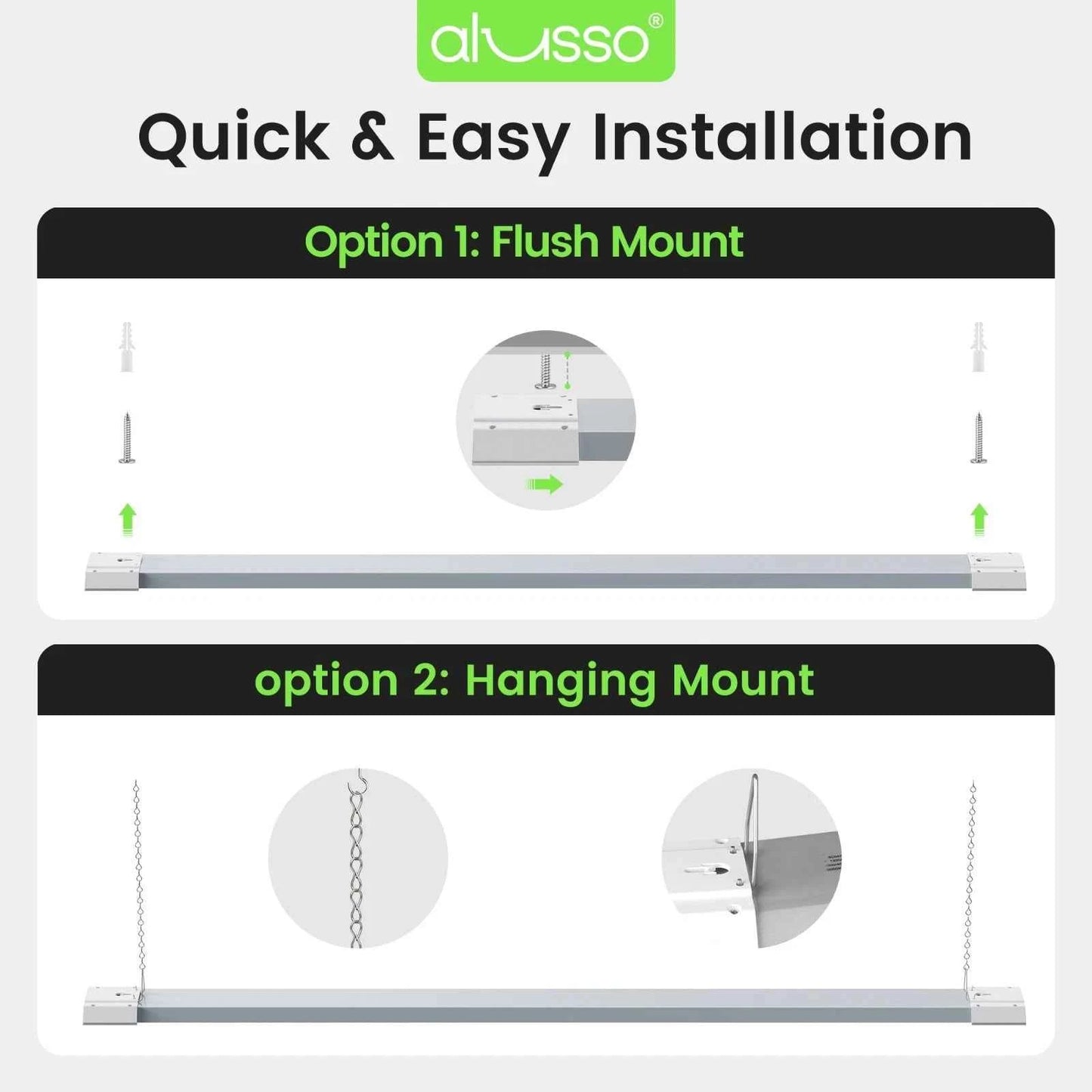 4 Pack 4FT 30W 40W 50W LED Shop Light 3CCT 5000lm Linkable Fixture Ceiling Lights for Garage