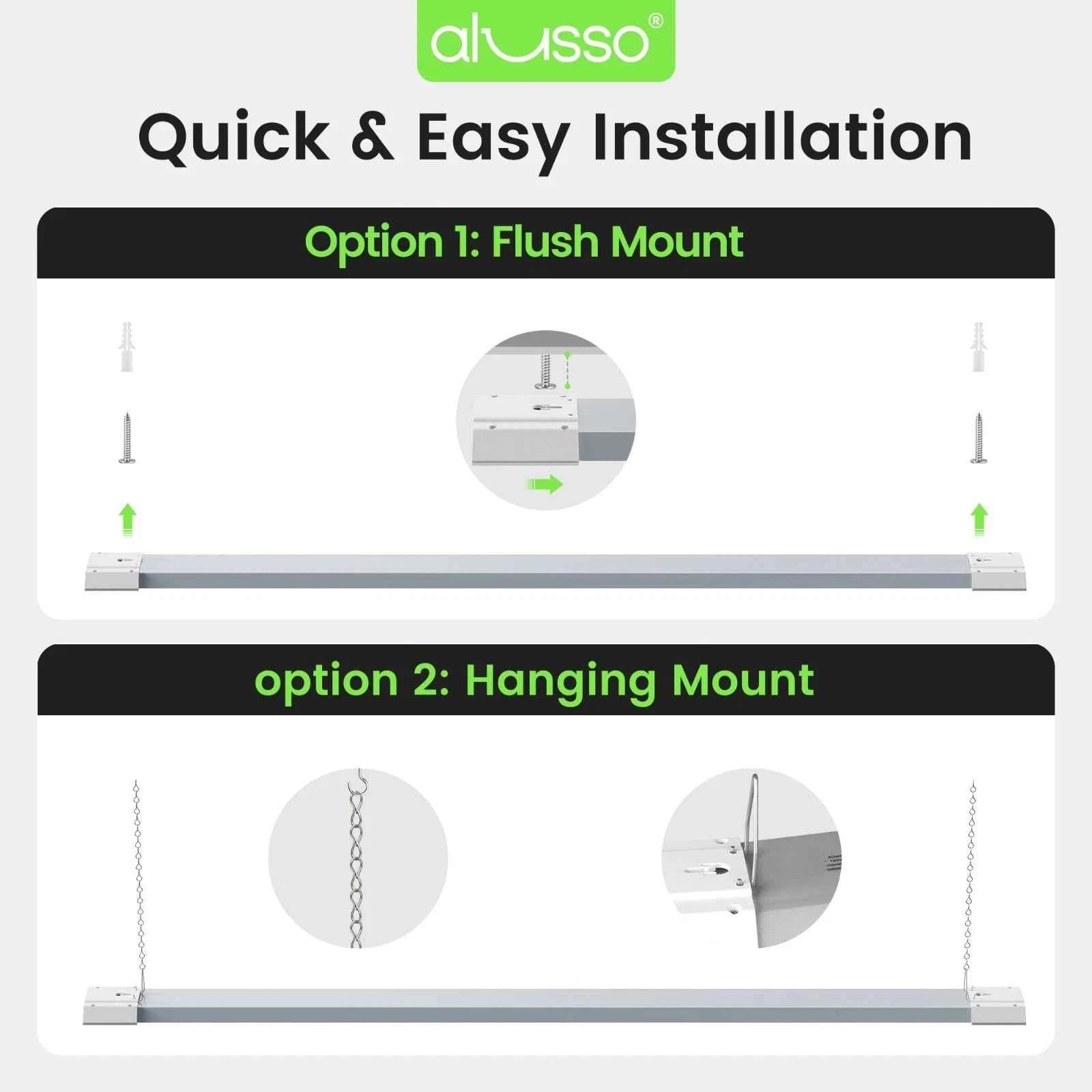 4 Pack 4FT 30W 40W 50W LED Shop Light 3CCT 5000lm Linkable Fixture Ceiling Lights for Garage