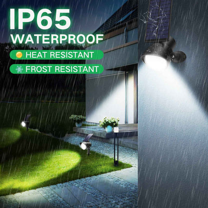 ALUSSO Solar Landscape Spotlights Outdoor 54 LED  Dimmable CCT Selectable 2-in-1 Spot Light, 2 Pack