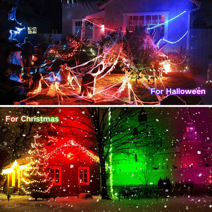 Solar Spot Lights Outdoor RGB, 7 Colours 9 light mode Christmas Lights, Adjustable Solar Powered Landscape Lights, IP65, 2 Pack